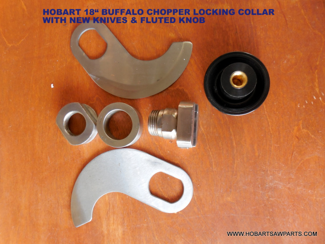 Knife Retaining Kit, Blades, and Fluted Knob for Hobart 18" Buffalo Choppers. Replaces Hobart Parts 